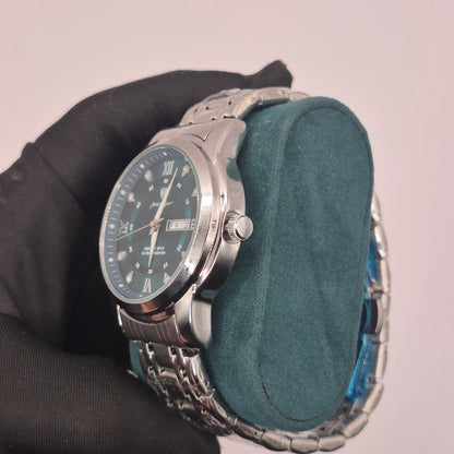Reloj Poedagar Plateado Dial Aguamarina