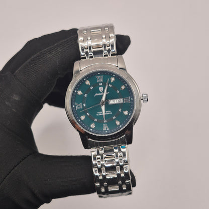 Reloj Poedagar Plateado Dial Aguamarina