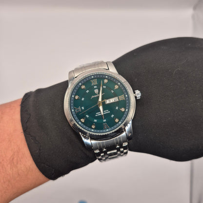 Reloj Poedagar Plateado Dial Aguamarina