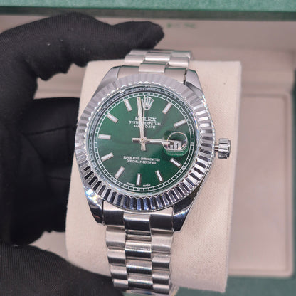 Rolex Semiautomatico Date Just Presidencial Plateado Verde Oliva