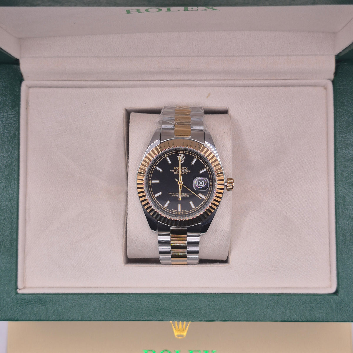 Rolex Semiautomatico Date Just Presidencial Two Tone Negro