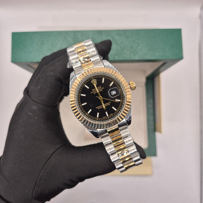 Rolex Semiautomatico Date Just Presidencial Two Tone Negro