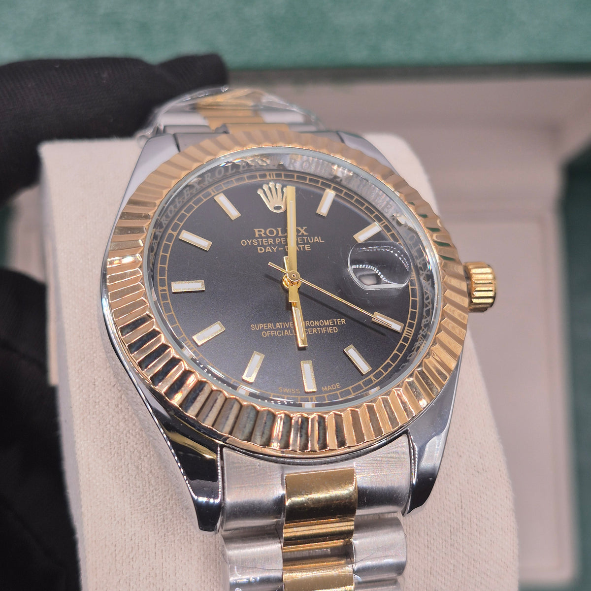 Rolex Semiautomatico Date Just Presidencial Two Tone Negro