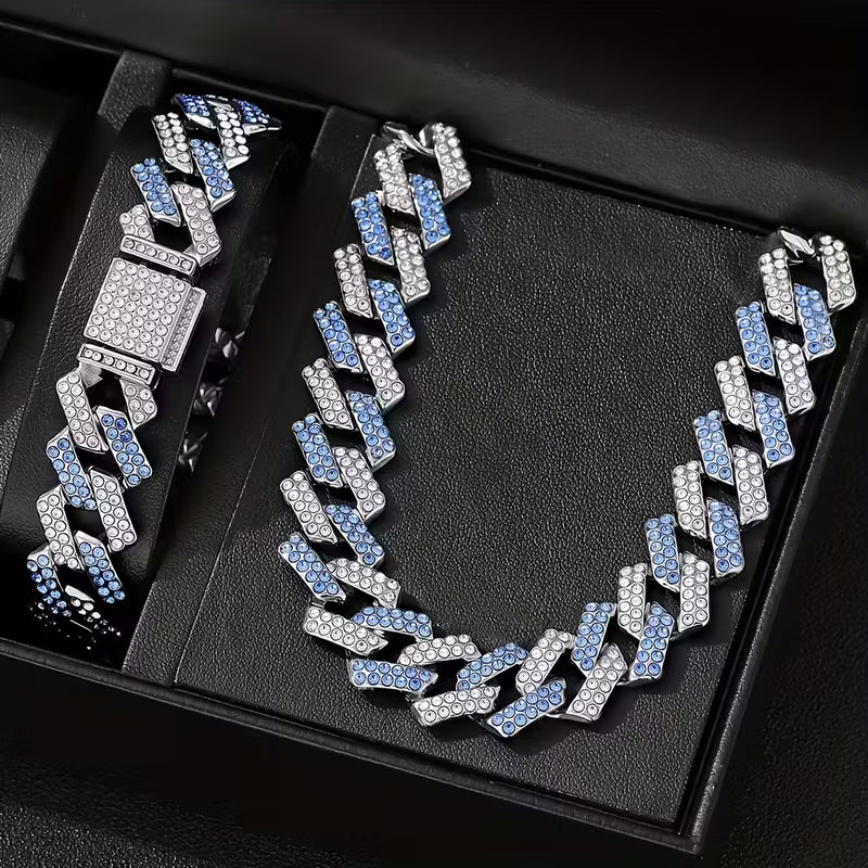 Set Cadena + Pulsera Bicolor Premium