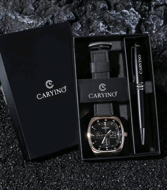 Reloj CARYINO Negro+ Boligrafo + Estuche GRATIS