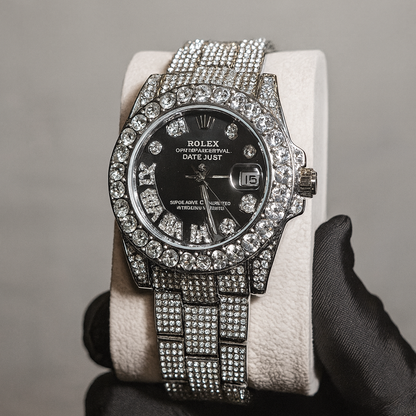 Rolex  DateJust Plateado Negro Cubano