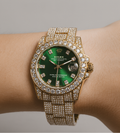 Rolex DateJust Dorado Verde Cubano