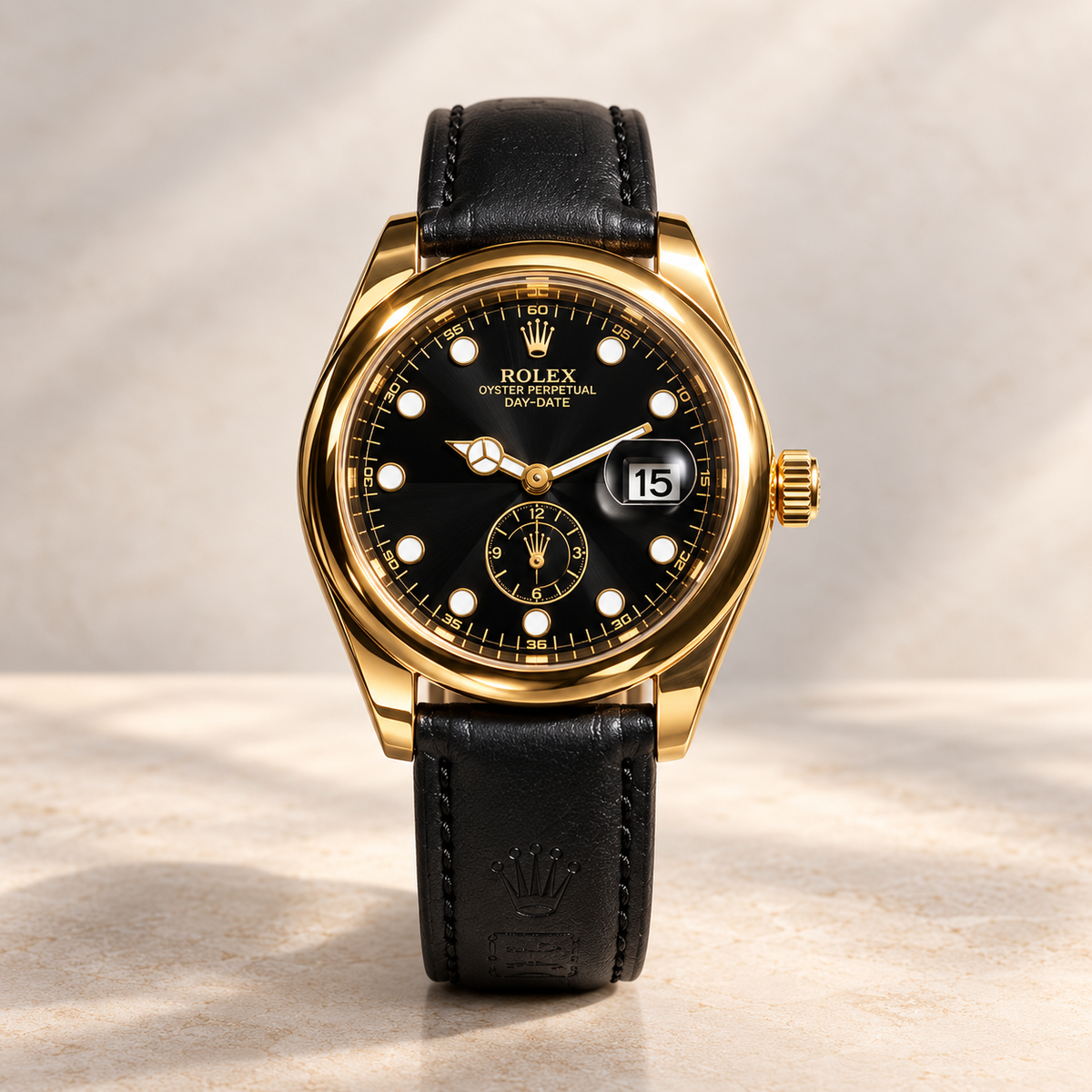 Rolex Oyster Perpetual All Black Bisel Gold