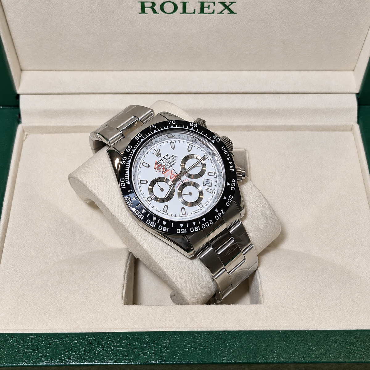 Rolex Daytona Plateado Blanco "Panda" Cronografos Funcionales