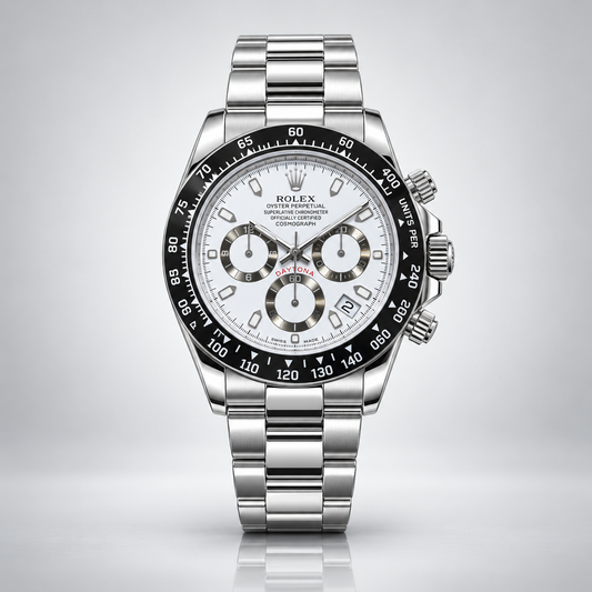 Rolex Daytona Plateado Blanco "Panda" Cronografos Funcionales