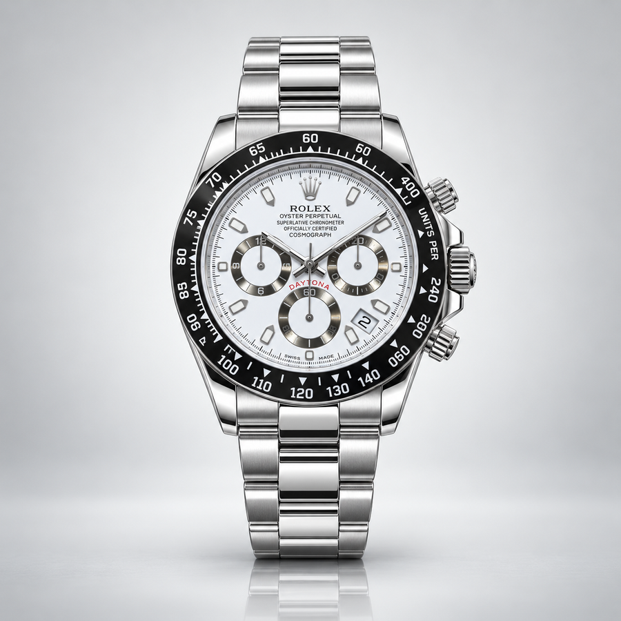Rolex Daytona Plateado Blanco "Panda" Cronografos Funcionales
