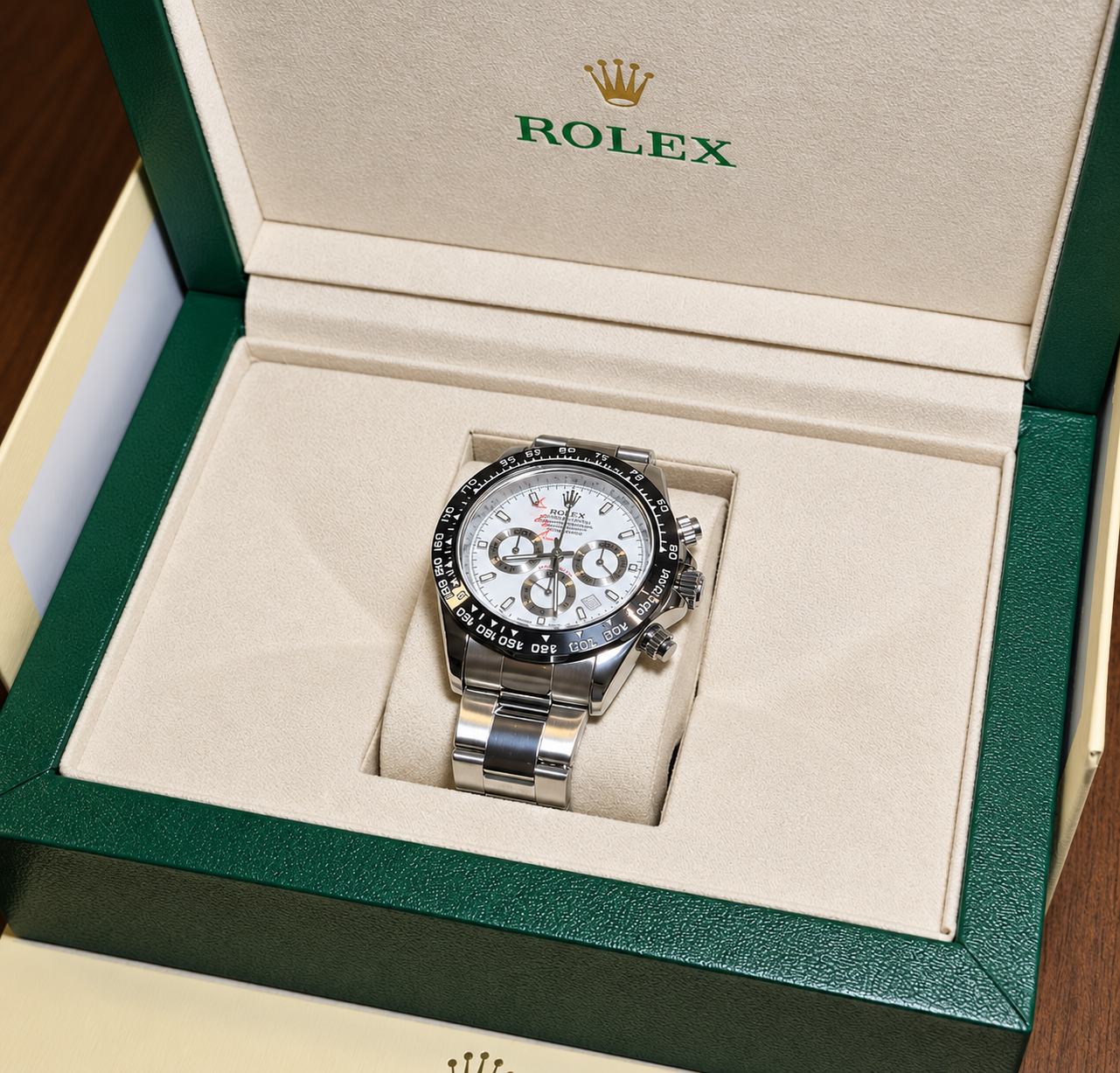 Rolex Daytona Plateado Blanco "Panda" Cronografos Funcionales