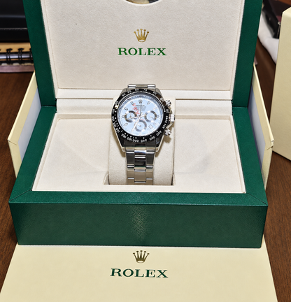 Rolex Daytona Plateado Blanco "Panda" Cronografos Funcionales
