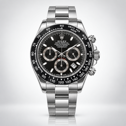 Rolex Daytona Plateado Negro Cronografos Funcionales