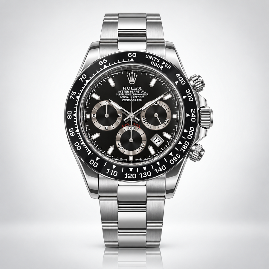 Rolex Daytona Plateado Negro Cronografos Funcionales