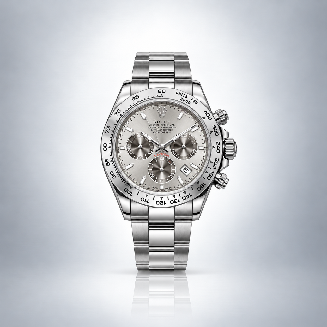 Rolex Daytona Full Silver Cronógrafos Funcionales