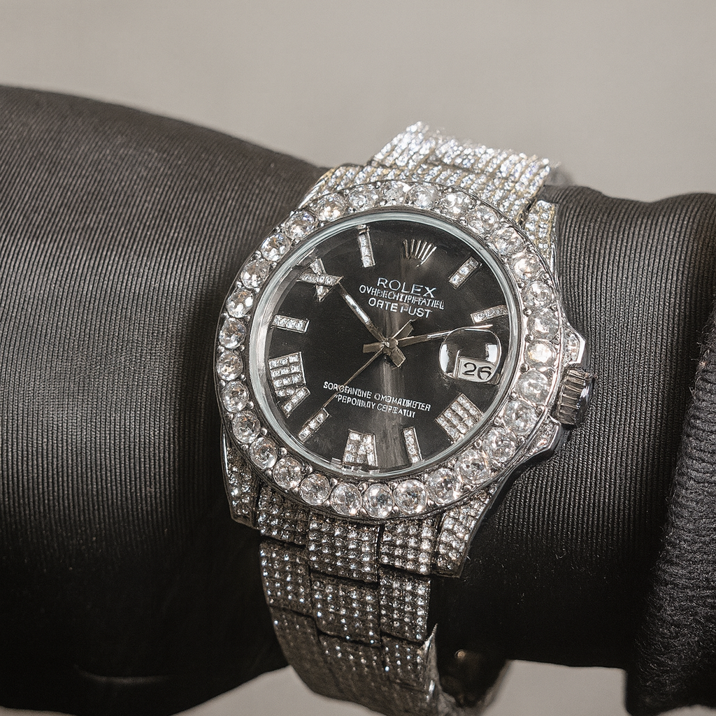 Rolex  DateJust Plateado Negro Cubano