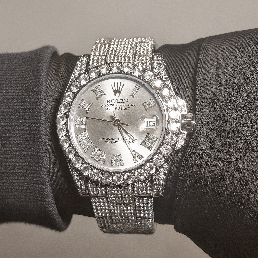 Rolex  DateJust Plateado Cubano
