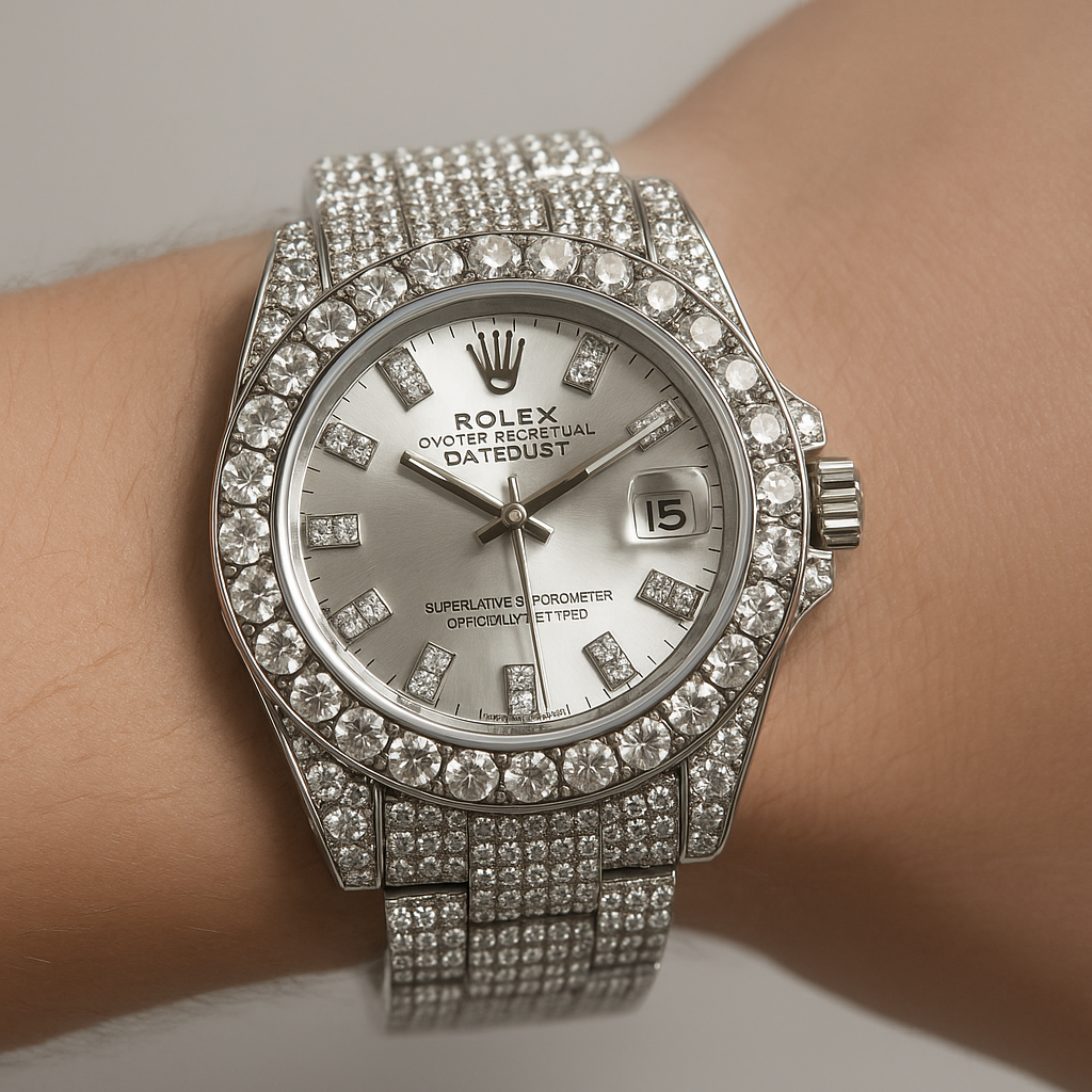 Rolex  DateJust Plateado Cubano