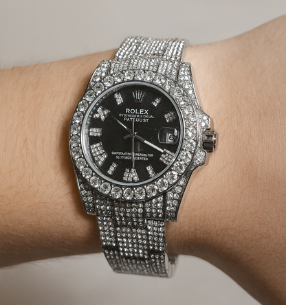 Rolex  DateJust Plateado Negro Cubano