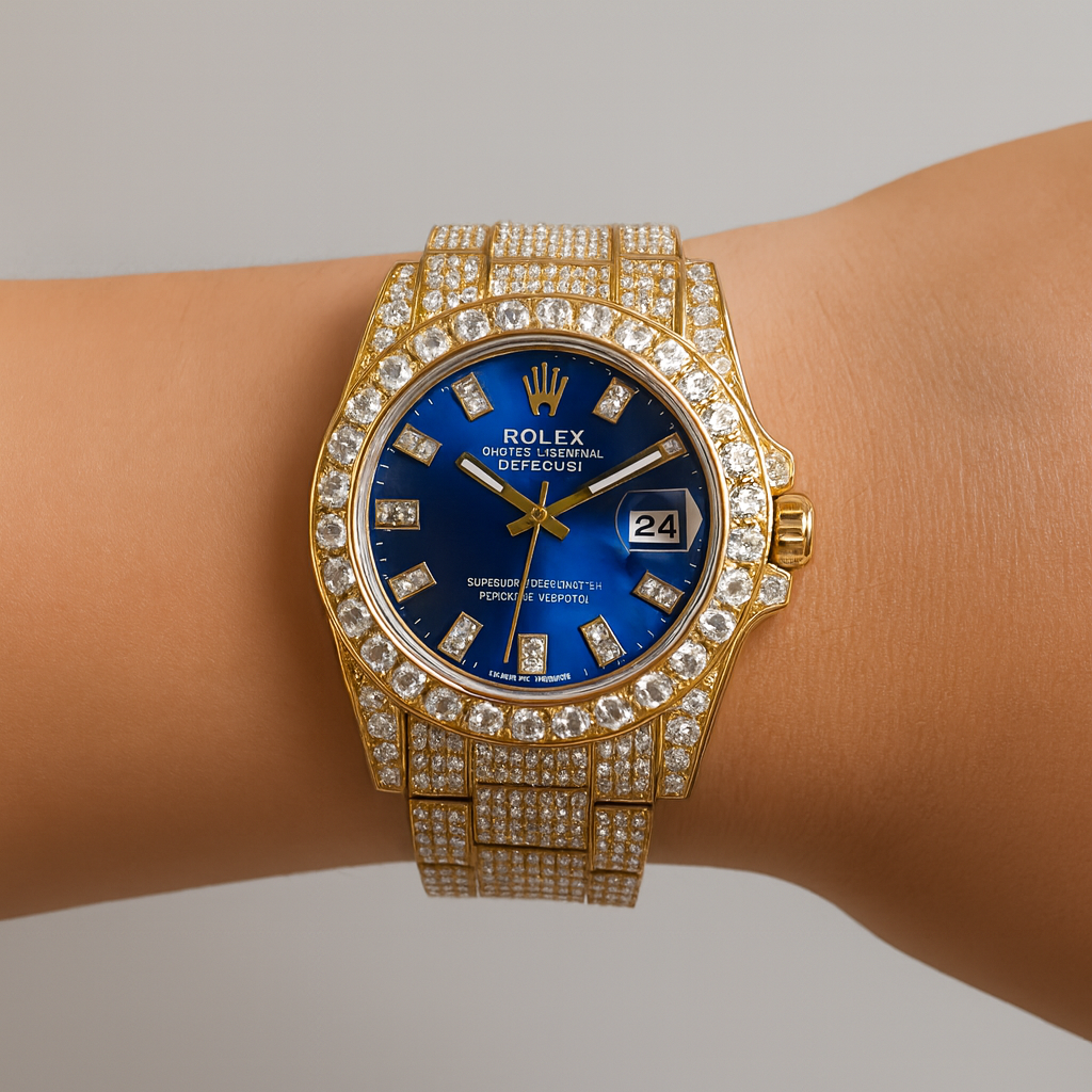 Rolex  DateJust Dorado Azul Cubano