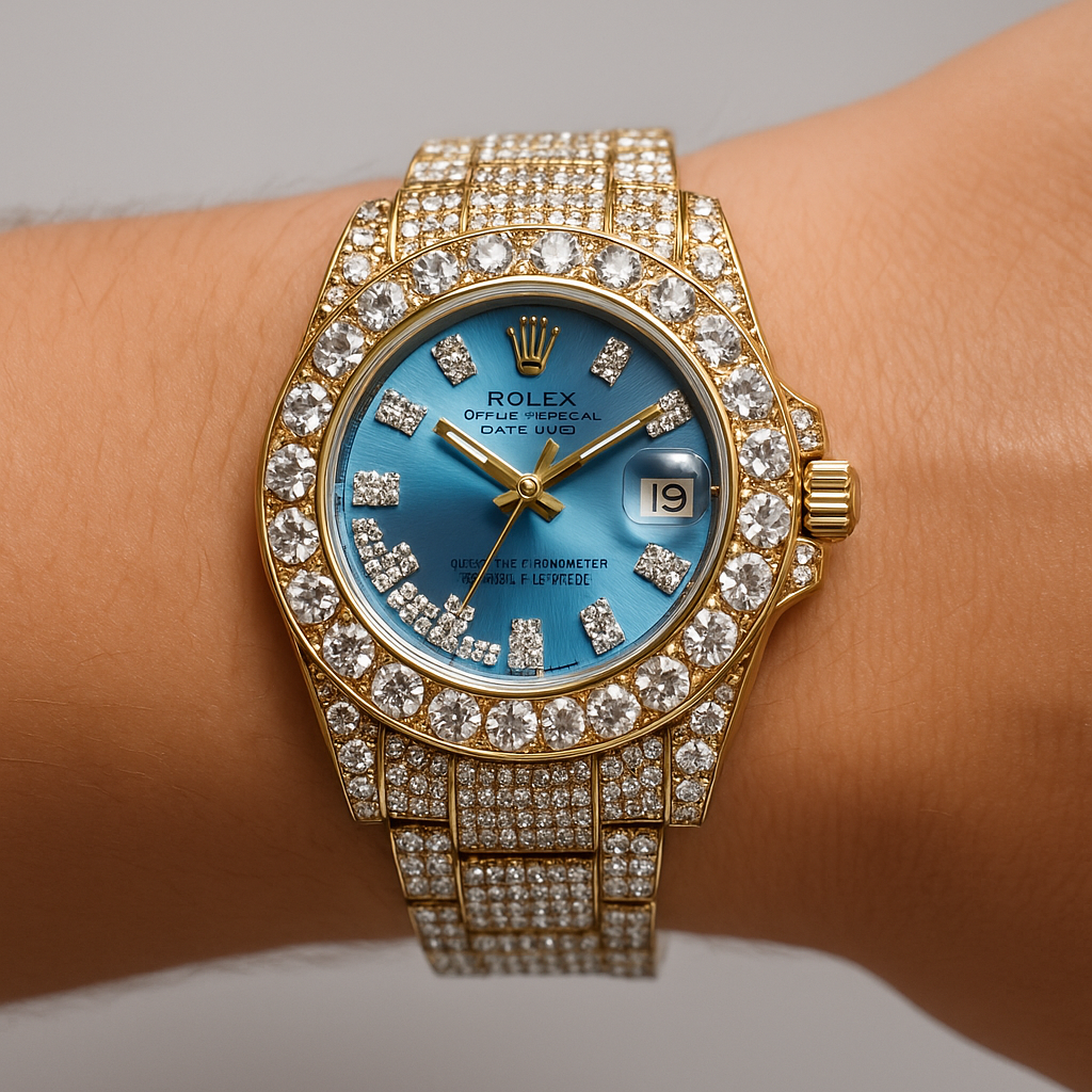 Rolex DateJust Dorado Azul Cielo Cubano