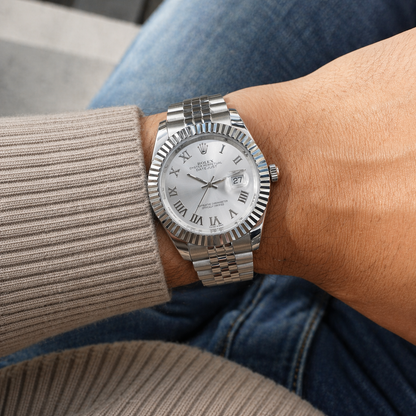 Rolex Semiautomatico Date Just Jubilee Plateado Romano