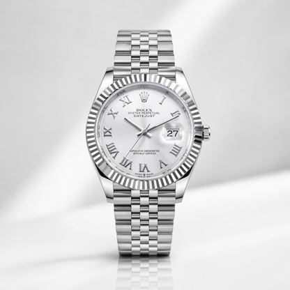 Rolex Semiautomatico Date Just Jubilee Plateado Romano