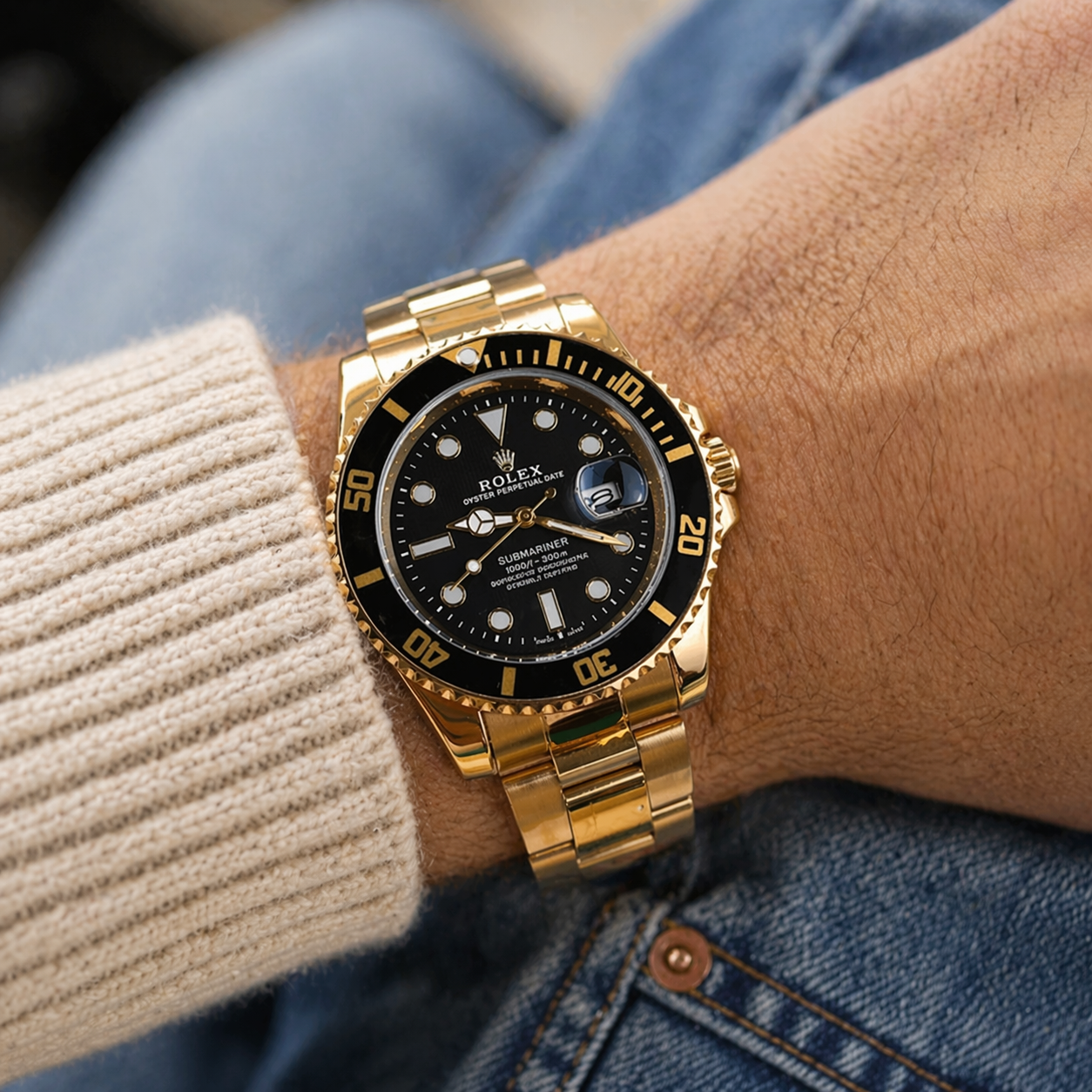 Rolex Semiautomatico Submariner Oyster Dorado - Negro