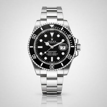Rolex Semiautomatico Submariner Oyster Plateado Negro