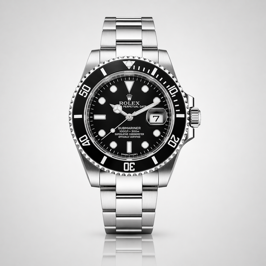 Rolex Semiautomatico Submariner Oyster Plateado Negro