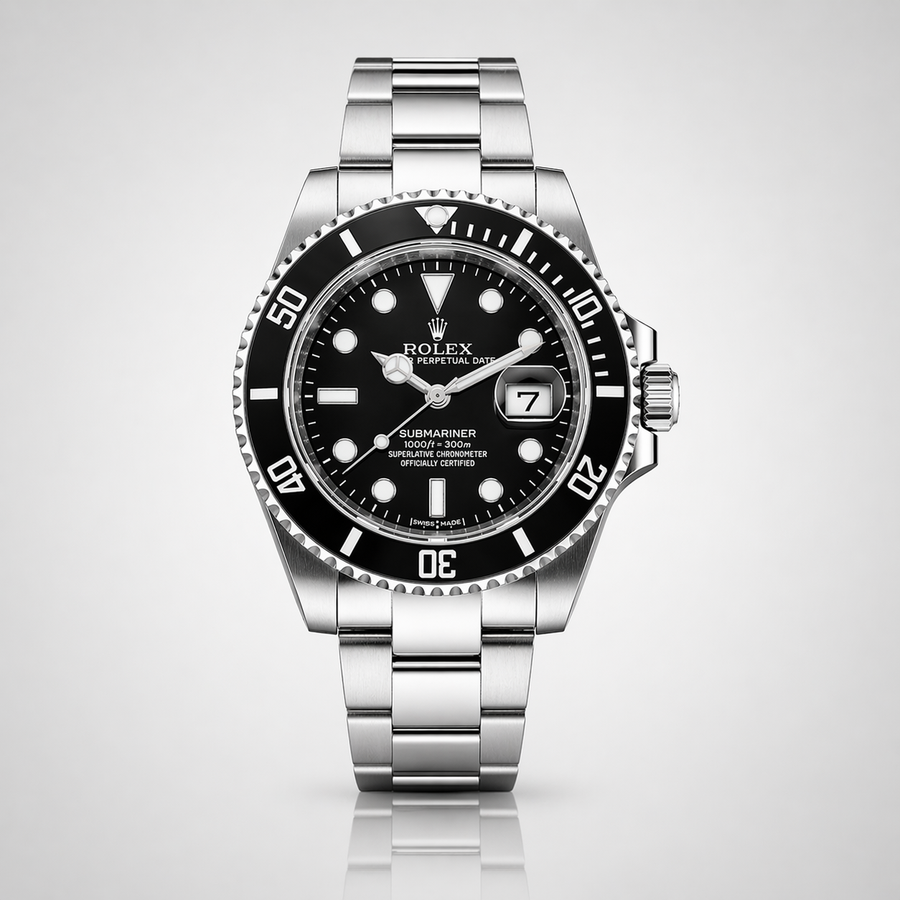 Rolex Semiautomatico Submariner Oyster Plateado Negro