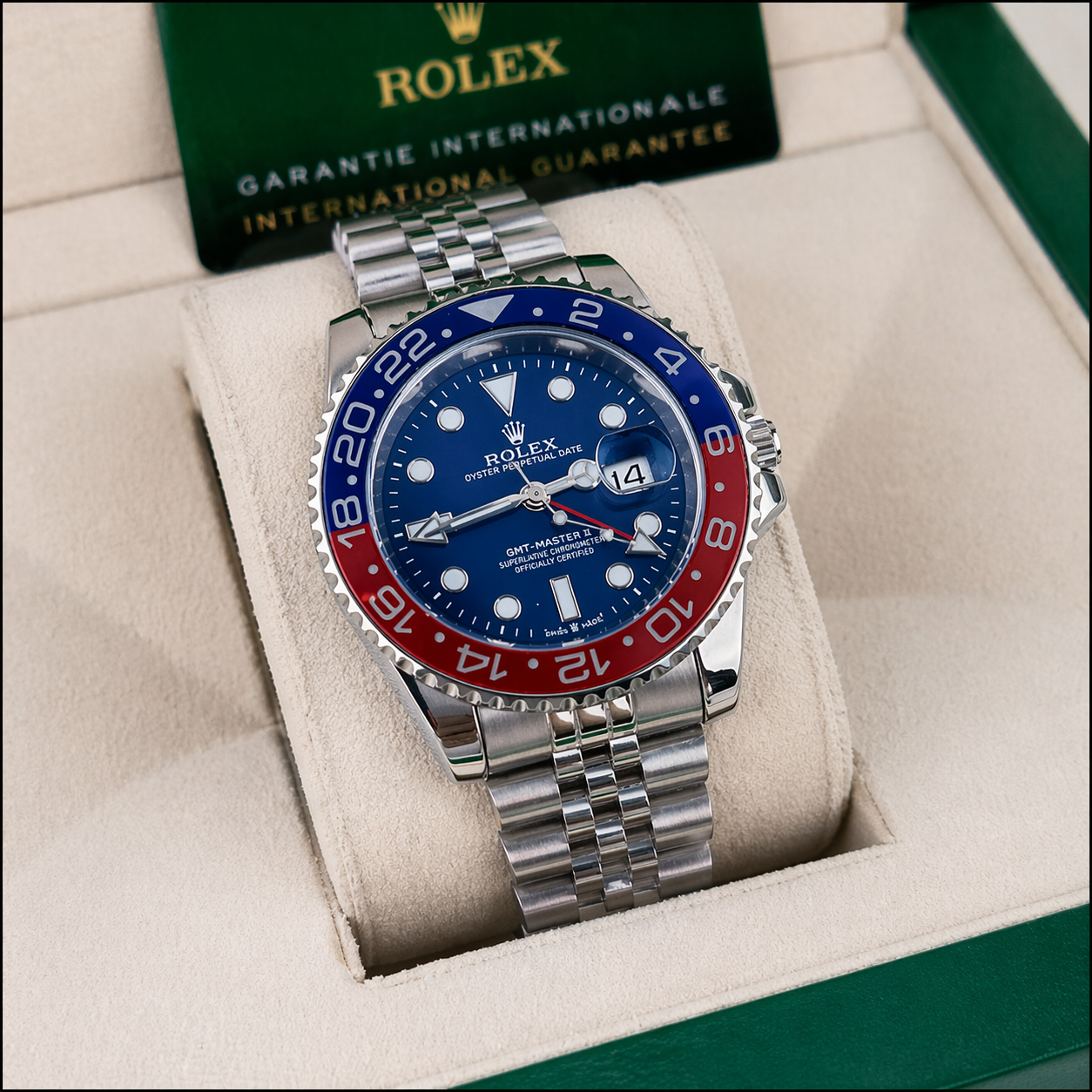 Rolex Semiautomatico Submariner GMT-Master II Pepsi Fondo Azul