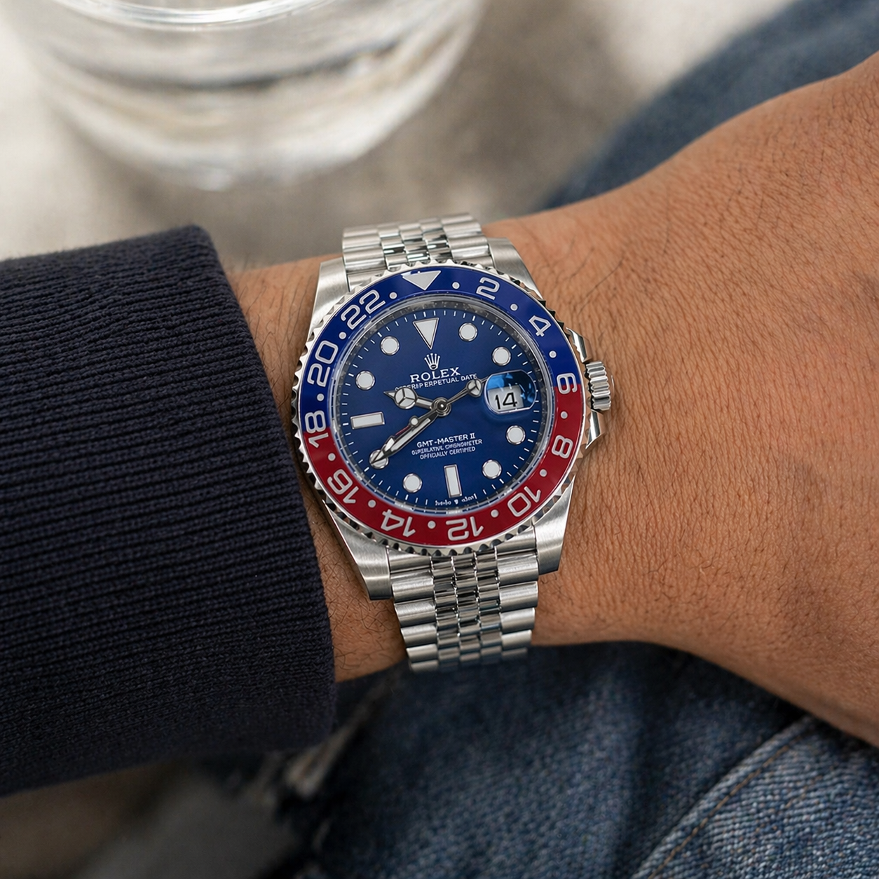 Rolex Semiautomatico Submariner GMT-Master II Pepsi Fondo Azul