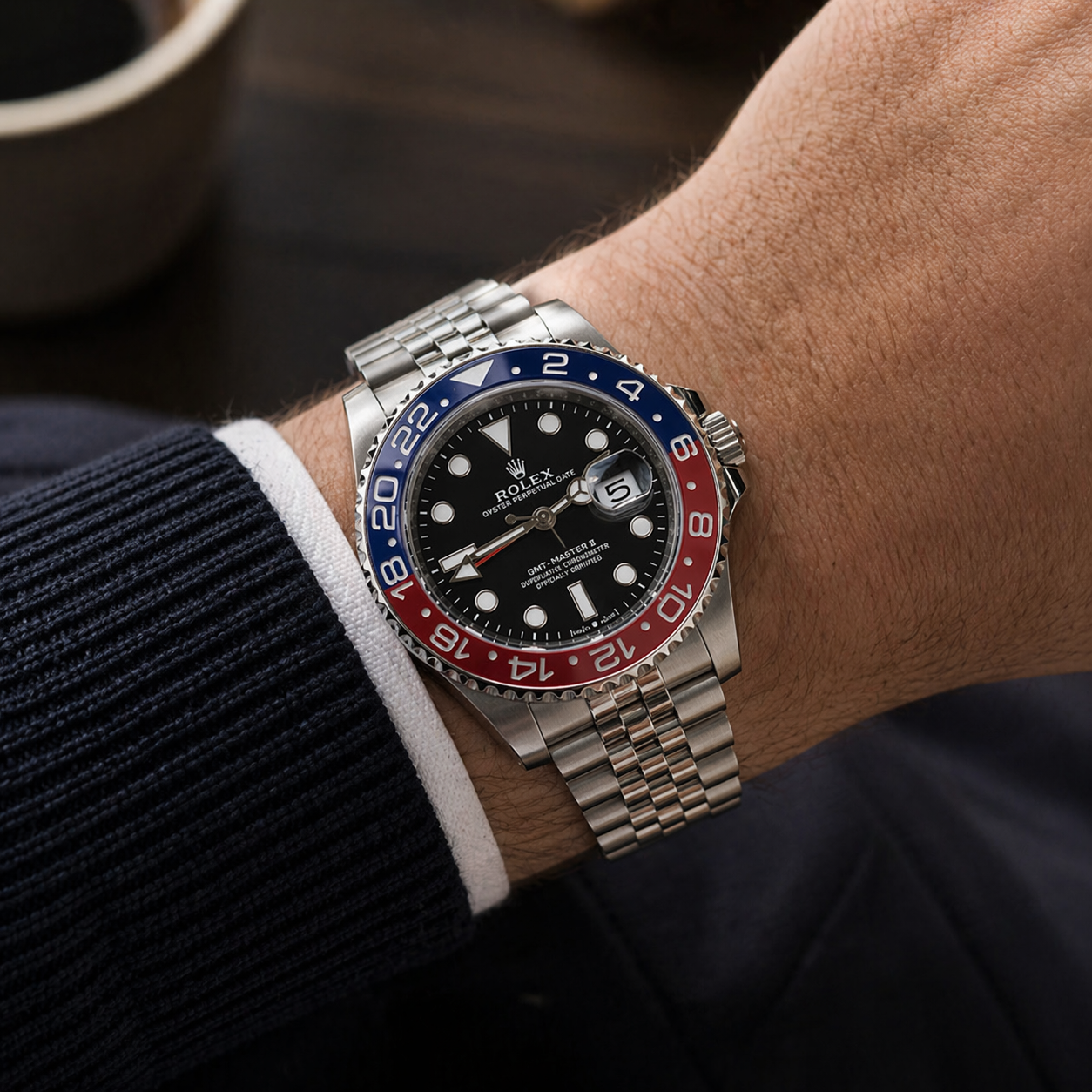 Rolex Semiautomatico Submariner Jubilee Pepsi Tablero Negro