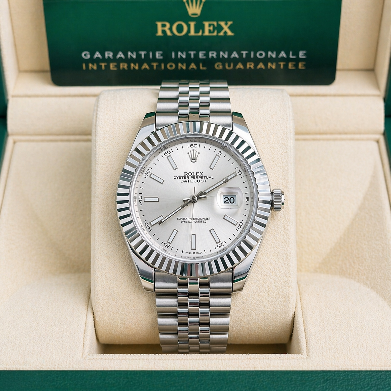 Rolex Semiautomatico Date Just Jubilee Plateado Barras