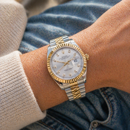 Rolex Semiautomatico Date Just Jubilee Imperial Blanco Zirconias