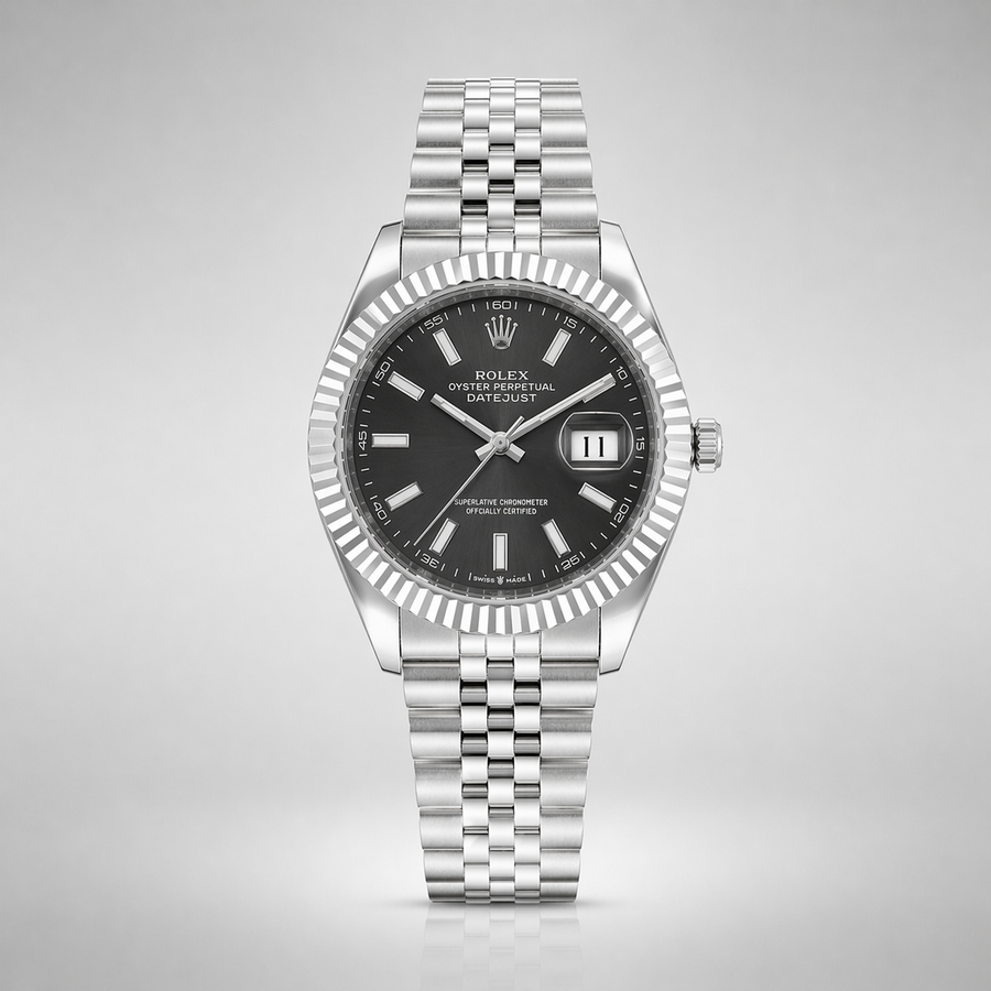 Rolex Semiautomatico Date Just Jubilee Plateado Gris Metalizado