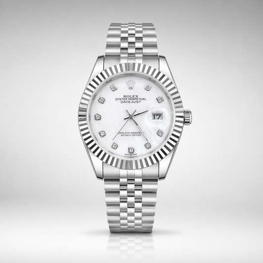 Rolex Semiautomatico Date Just Jubilee Plateado - Blanco Marmol