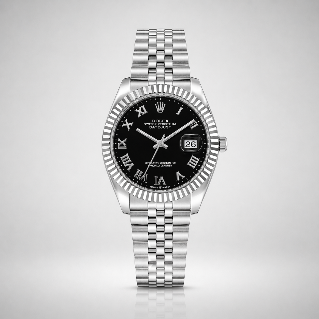 Rolex Semiautomatico Date Just Jubilee Negro Romano