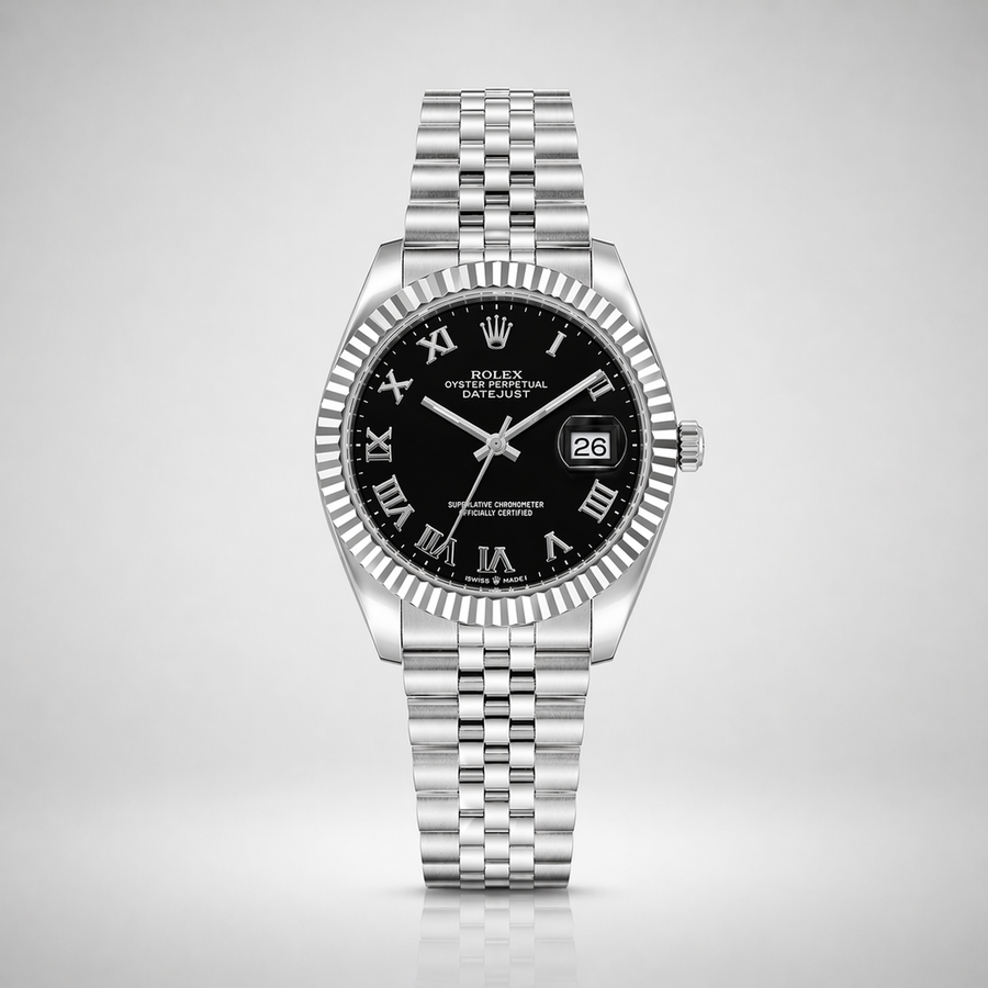 Rolex Semiautomatico Date Just Jubilee Negro Romano