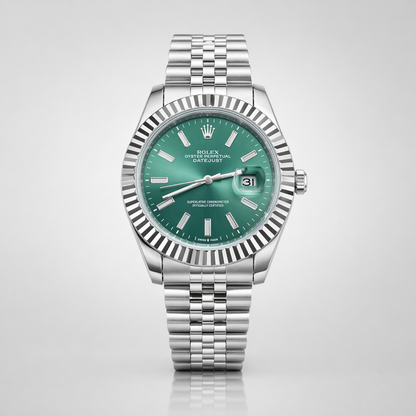 Rolex Semiautomatico Date Just Jubilee Plateado Verde Oliva