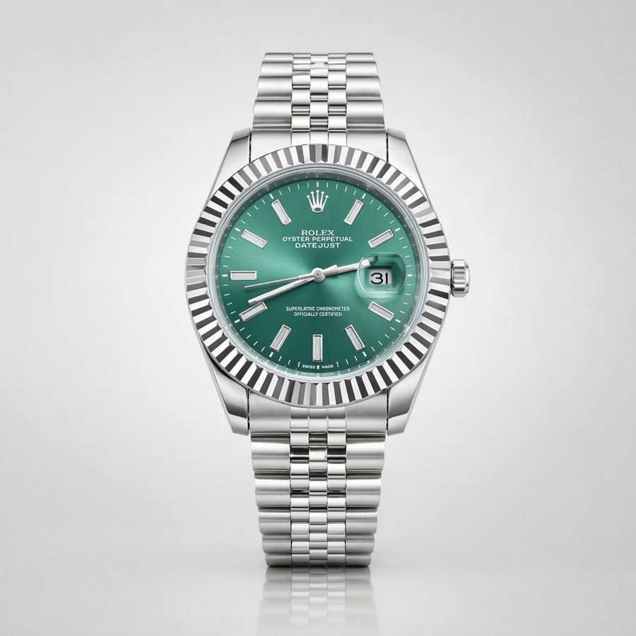 Rolex Semiautomatico Date Just Presidencial Plateado Verde Oliva