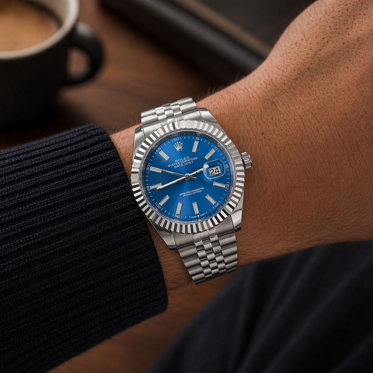 Rolex Semiautomatico Date Just Jubilee Azul Mar