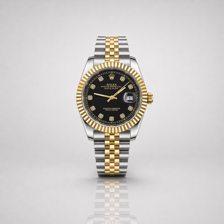 Rolex Semiautomatico Date Just Jubilee Imperial Negro Perlas