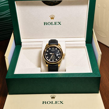 Rolex Oyster Perpetual All Black Bisel Gold