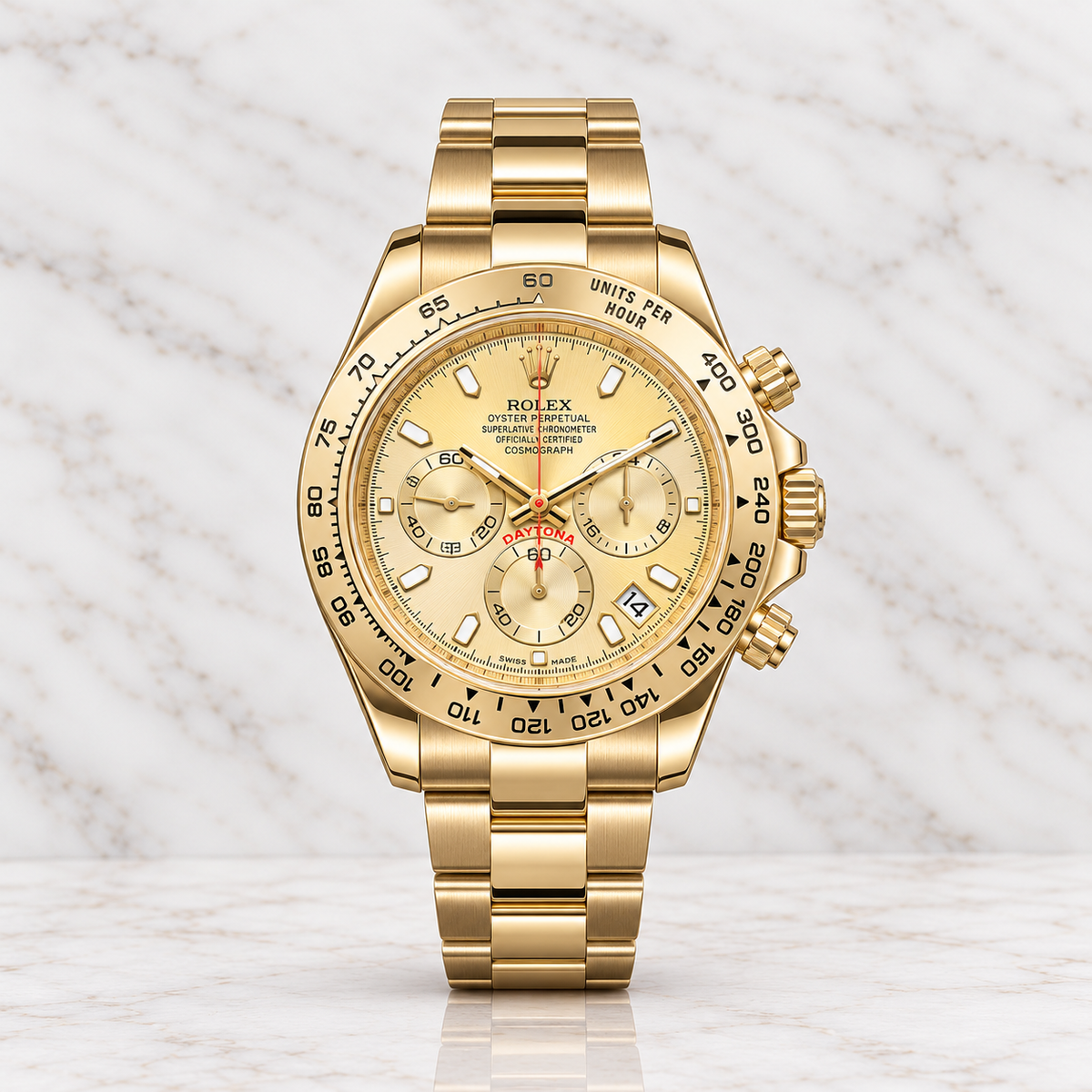 Rolex Daytona Semiautomático Tapa Transparente Full Gold