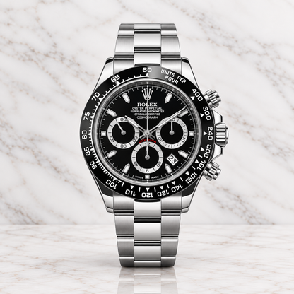 Rolex Daytona Semiautomático Tapa Transparente Full Silver Dial Negro