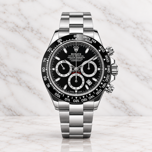Rolex Daytona Semiautomático Tapa Transparente Full Silver Dial Negro