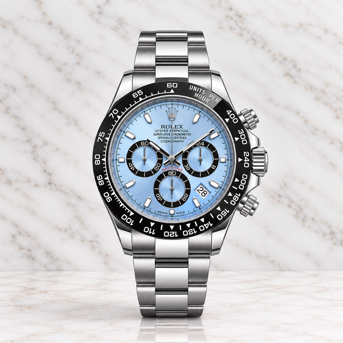 Rolex Daytona Semiautomático Tapa Transparente Full Silver Dial Tiffany